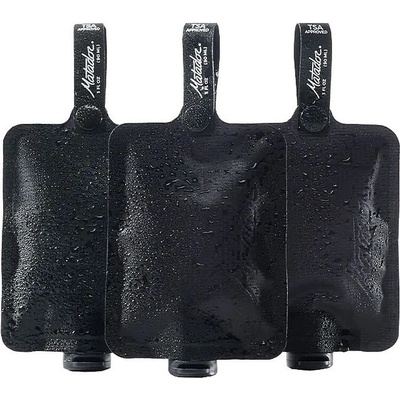 Matador sada toaletních pouzder Flatpak Toiletry Bottles Charcoal 3 ks