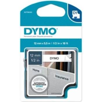 DYMO Label LM D1 poly, 12 mm, черни букви / бяла основа, S0718210, 18483, 18764, S0718060 (18764)