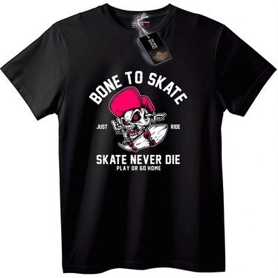 NOONEBRAND Тениска Създаден да Скейтира Skull - M, White