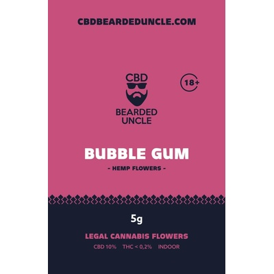 Bearded uncle bubble gum indoor CBD 10% a THC 0,2% 5 g