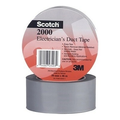 3M 2000 Viacúčelová PVC páska pre elektrikárov 50 mm x 46 m sivá