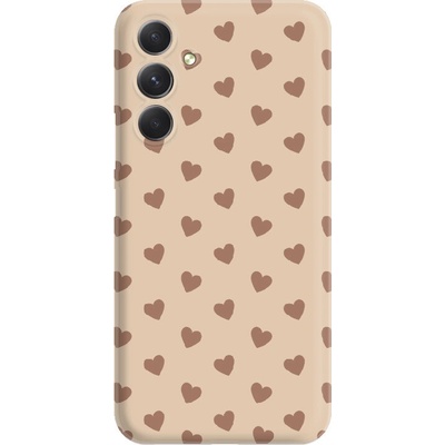 Matný kryt do Samsung Galaxy A15 5G Srdíčka Mocha Mousse karmel – Hledejceny.cz