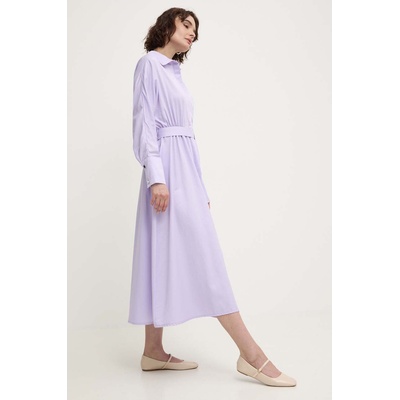 ANSWEAR Памучна рокля Answear Lab в лилаво среднодълга разкроена (sng.sud0hh.tjs)