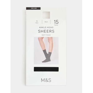 Marks & Spencer Пакет от 5 чифта непрозрачни чорапи, 15 DEN Marks & Spencer черен Marks & Spencer | Cheren | ЖЕНИ | ЕДИН РАЗМЕР - zoot - 18,56 лв