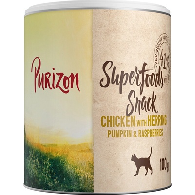 Purizon Superfood Snack kuracie so sleďom tekvicou a malinami 3 x 100 g
