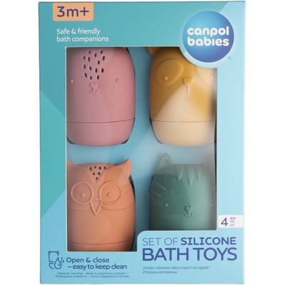 Canpol babies Силиконови играчки за баня Canpol - 4 броя (80/308C)