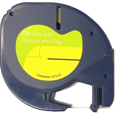 Páska - DYMO 59421, S0721500 - 12 mm bílá - černý tisk (Paper pro LetraTag) - kompatibilní