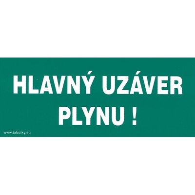 Samolepka Hlavný uzáver plynu 210x87mm