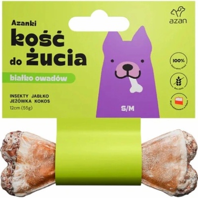 AZANKI Kost s hmyzem a kokosem S M pochoutka pro psa 12 cm
