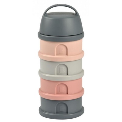 Beaba Контейнери за сухо мляко и снакс Beaba - 4 части, сиво/розово (911713)