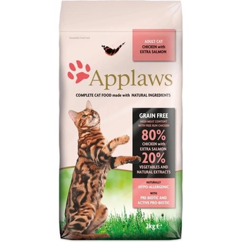 Applaws Adult Cat Chicken with Salmon - суха храна за котка с 80% пиле сьомга 400gr