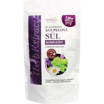 Vivaco Herb extrakt sůl do koupele Alpské květy 300 g