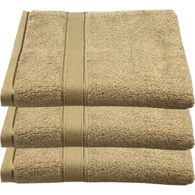Numberoplus Froté osušky 70 x 140 cm Jednobarevný béžový