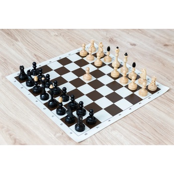 Shakhmaten magazin Шахматен комплект „Чешка клубовка Оригинал с кафява шахматна дъска