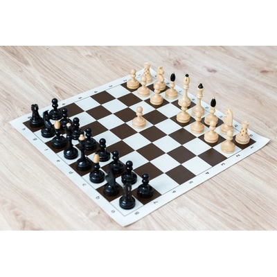 Shakhmaten magazin Шахматен комплект „Чешка клубовка Оригинал с кафява шахматна дъска