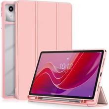 SES 2v1 Smart flip cover+zadný silikónový ochranný obal s držiakom pero Lenovo Tab M11 2024 16985 svetlo ružový