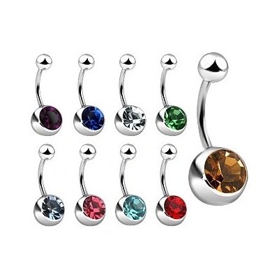 Šperky eshop piercing do pupíku z oceli se zirkonem různé barvy SP01.10 červená R