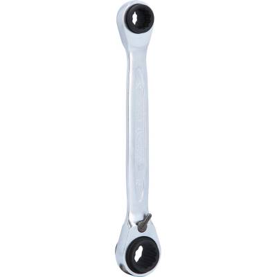 KS tools 4 v 1 prepínateľný dvojitý prstencový kľúč s račňou, 8x10x12x13mm 503.4656
