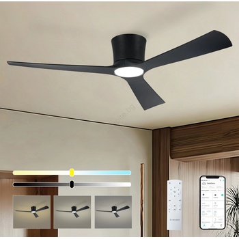 ZEVENTI - LED таванен вентилатор AUREX LED/24W/230V Wi-Fi Tuya черен + дистанционно управление (ZV0079)
