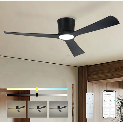 ZEVENTI - LED таванен вентилатор AUREX LED/24W/230V Wi-Fi Tuya черен + дистанционно управление (ZV0079)