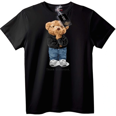 NOONEBRAND Тениска Мисли различно мечко - 2XL, White