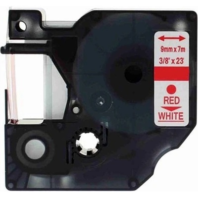 Kompatibilní páska s Dymo 40915, S0720700, 9mm x 7m červený tisk / bílý podklad