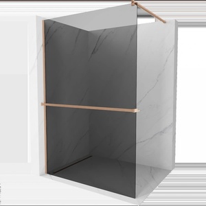Mexen Kioto+ душ кабина с рафт Walk-in 110 x 200 см, графит, четкана мед - 800-110-121-65-40 (800-110-121-65-40)
