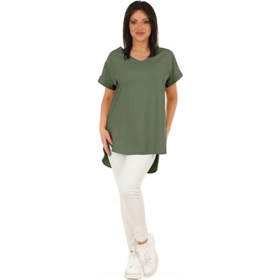 Fashionweek oversize stylová asymetrická tunika MF625 Khaki