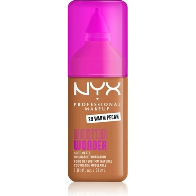 NYX Professional Makeup Make ‘Em Wonder ľahký zmatňujúci make-up 29 Warm Pecan 30 ml