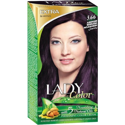 LADY in Color Farba na vlasy 3.66 Aubergine (baklažán)