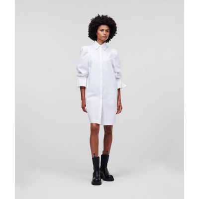 Karl Lagerfeld Hun's Pick Puffy Poplin Dress biela