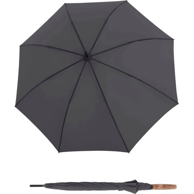 Knirps Timber Stick Automatic Dark Grey