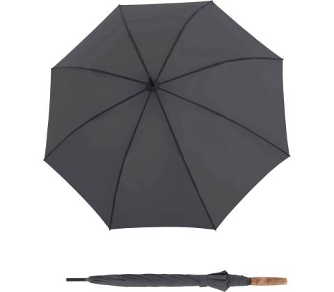 Knirps Timber Stick Automatic Dark Grey