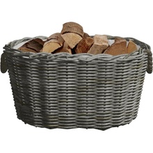 zahrada-XL Koš na dřevo s držadly 60 x 40 x 28 cm šedá vrba