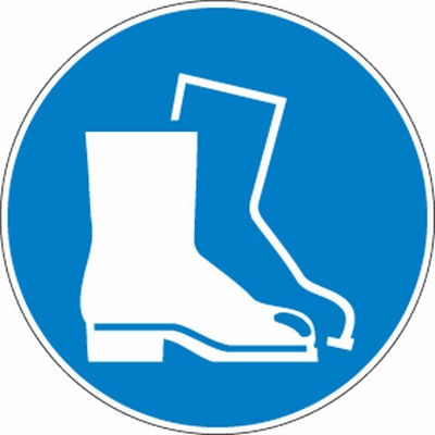 Nadrzenapalivo.cz Podlahová značka – Použij ochranu nohou, 30 cm, PE BY C3503/3
