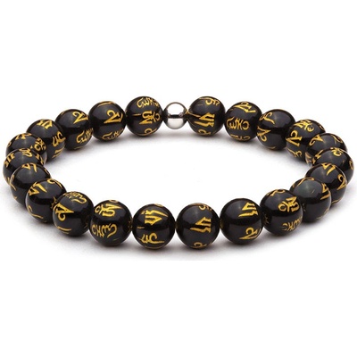 Budnej minerální obsidián s mantrou MN1096