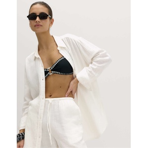 Marks & Spencer Плажна риза от двойна тъкан, от чист памук Marks & Spencer бяла Marks & Spencer | Byal | ЖЕНИ | 20