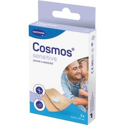 COSMOS Sensitive jemná elastická náplasť na rany inov. 2025 5 ks