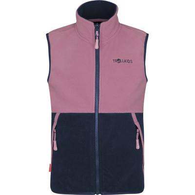 TROLLKIDS Детски поларен елек Trollkids Kid's Kjerag Vest Fleece vest - Mauve / Navy - размер 152 (EU) (703-4667-0318)