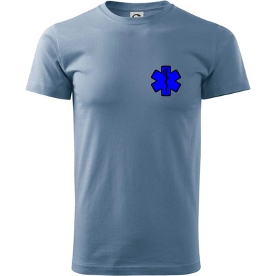 Rescue Hviezda na prsníku + nápis na chrbte tričko denim