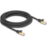 Delock RJ45 мрежов кабел с оплетка, Cat. 6A S/FTP, мъжки - мъжки, 5 м, черен