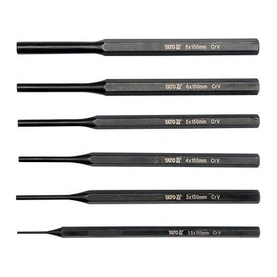 Yato Sada vyrážečů 6ks, 150mm, pr. 1,5, 3, 4, 5, 6, 8mm - YT-47121 – Hledejceny.cz