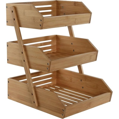 Item international Поставка за плодове и зеленчуци на три нива, бамбук (1642)