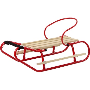 LEAN Sport Kovové sánky s operadlom červený popruh