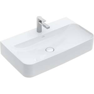 Villeroy & Boch Finion - Умивалник със скрит преливник, 80x47 cm, с CeramicPlus, алпийско бяло 41688CR1 (41688CR1)