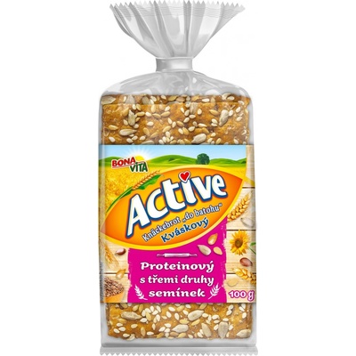 Bonavita Knäckebrot "do batohu" kváskový proteínový s tromi druhmi semienok 100 g