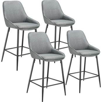 Tectake 405870 siera šedo / černá 4 ks