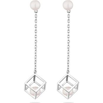 Image 1 of Swan Сребърни обици със сладководни бели перли CAA086EW Swan