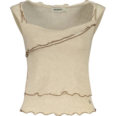 Desigual Дамски потник desigual, Размер s, Цвят Бежов (26swtk24_be2001)