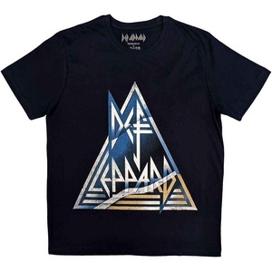 Def Leppard Triangle Logo Тениска с къс ръкав Navy Blue XL (DEFLTS05MN04)